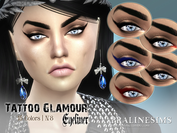 Sims 4 Tattoo Glamour Eyeliner by Pralinesims at TSR