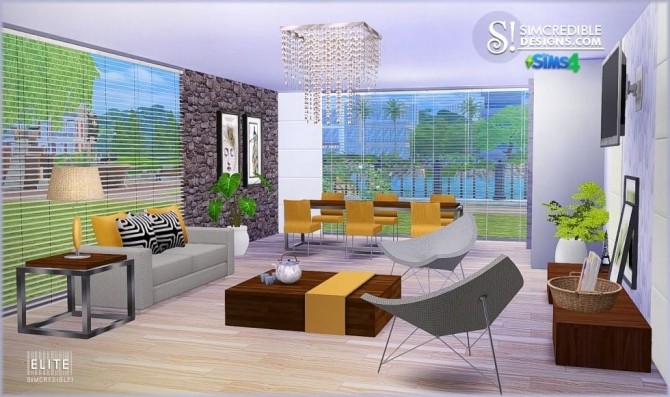 Sims 4 Elite living/diningroom at SIMcredible! Designs 4