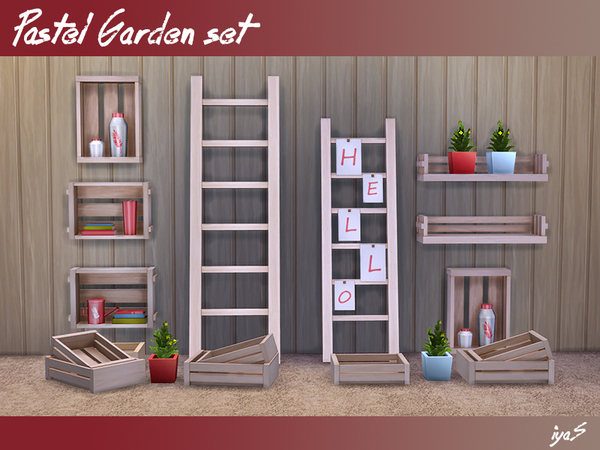 Sims 4 Pastel Garden set by soloriya at TSR