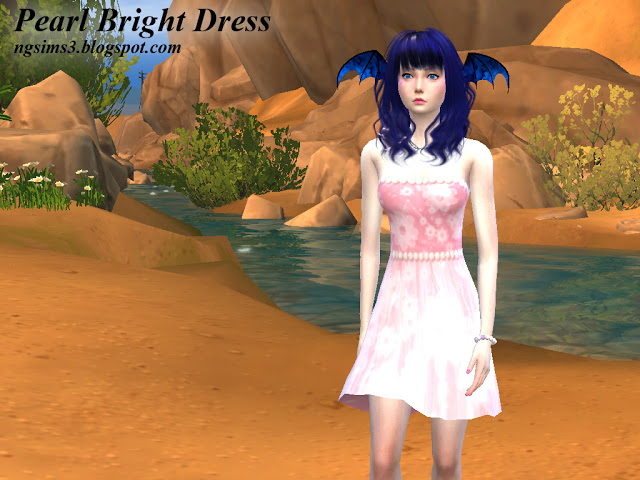 Sims 4 Pearl Bright Dress at NG Sims3