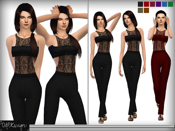 Sims 4 Lace Bandeau Jumpsuit by DarkNighTt at TSR