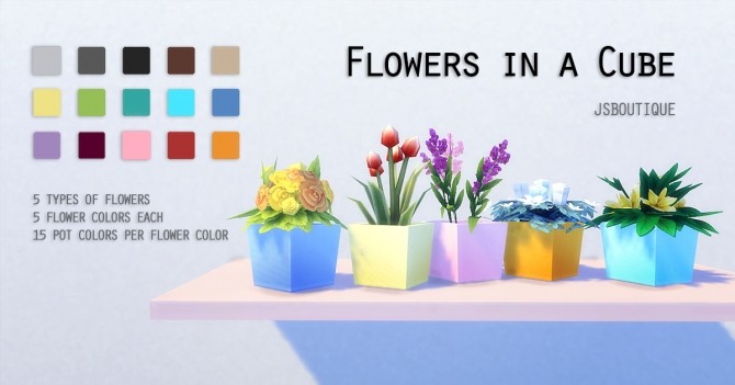 Sims 4 Flowers in a Cube at JSBoutique