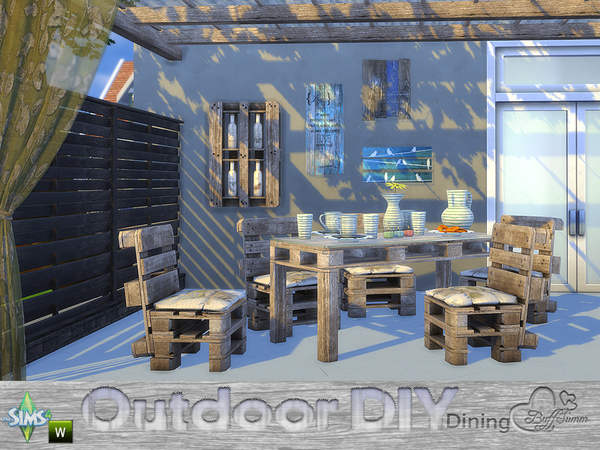 Sims 4 DIY Outdoor Dining by BuffSumm at TSR
