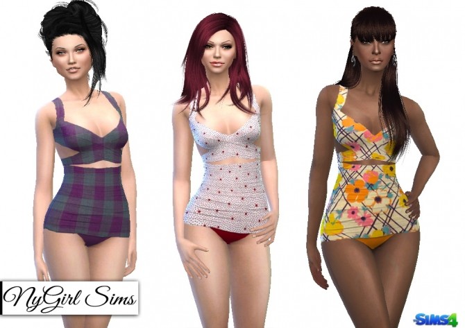 Sims 4 Vintage Wrap Swimsuit at NyGirl Sims