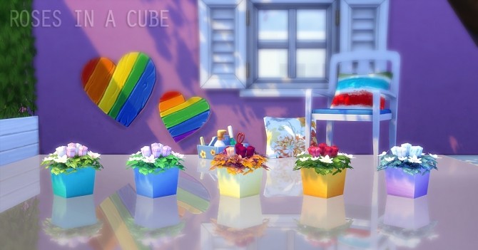 Sims 4 Flowers in a Cube at JSBoutique