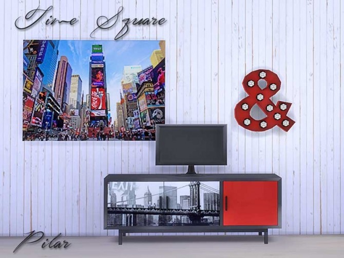 Sims 4 Time Square painting by Pilar at SimControl