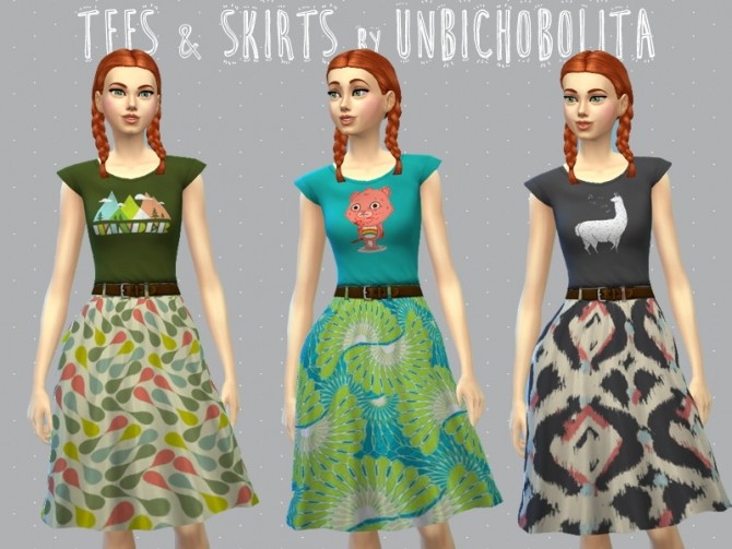 Sims 4 Tees and skirts at Un bichobolita
