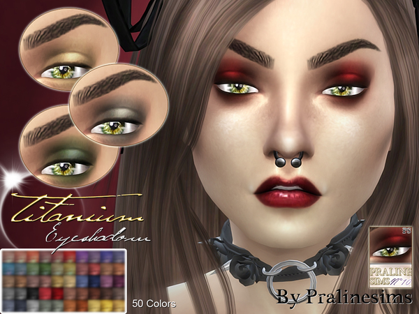 Sims 4 Titanium Eyeshadow 50 Colors by Pralinesims at TSR