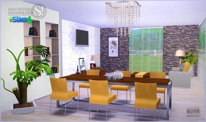 Sims 4 Elite living/diningroom at SIMcredible! Designs 4