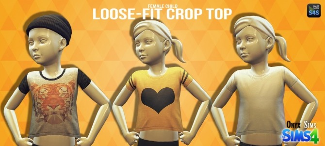 Sims 4 Female Child Loose Fitting Crop Top at NyGirl Sims