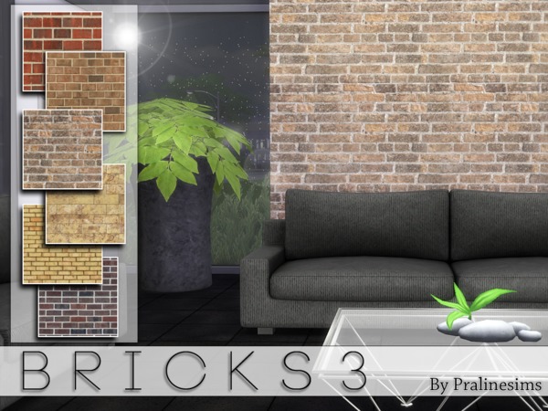 Sims 4 Bricks 3 walls by Pralinesims at TSR