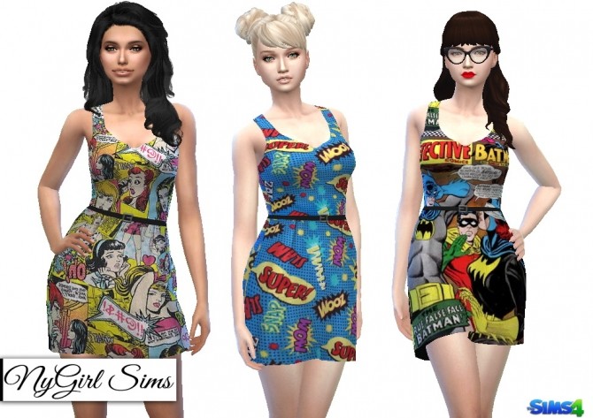 Sims 4 Comic Book Dress at NyGirl Sims