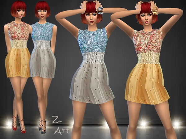 Sims 4 Glitter dress by Zuckerschnute20 at TSR