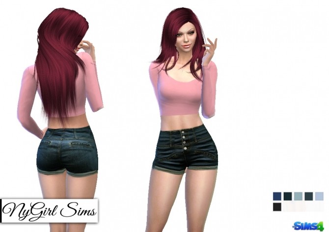 Sims 4 High Rise Cheeky Denim Short at NyGirl Sims