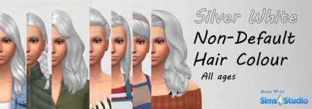 Silver White Hair Colour by Jeeep200 at Mod The Sims