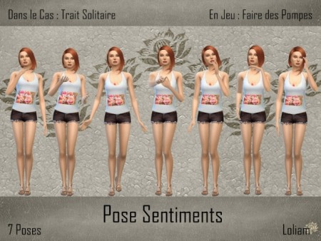 SENTIMENTS poses pack by loliam at Sims Artists