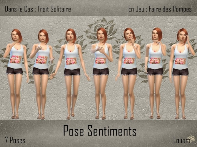 Sims 4 SENTIMENTS poses pack by loliam at Sims Artists