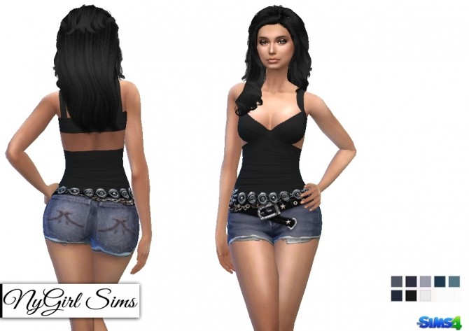 Sims 4 Belt and Chain Denim Shorts at NyGirl Sims