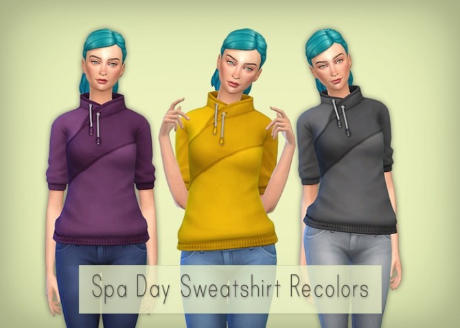 Sims 4 Spa Day sweatshirt recolors at Simsrocuted