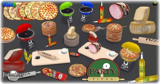 Sims 4 Pizza Party set at Jomsims Creations