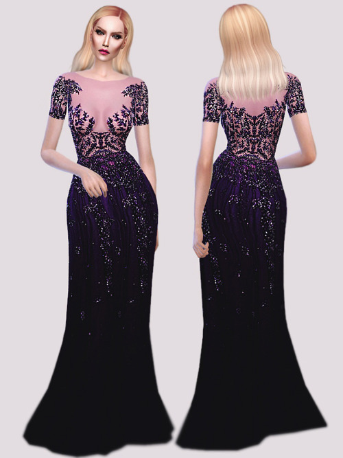 Sims 4 Z.M. Purple Gown at Fashion Royalty Sims