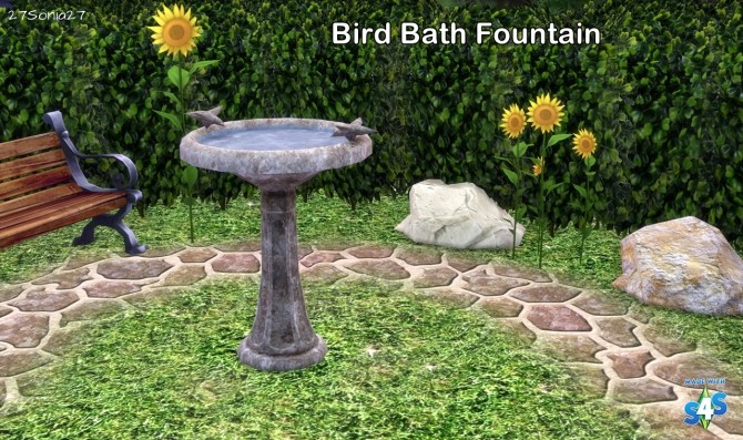 Sims 4 Bird Bath Fountain at 27Sonia27
