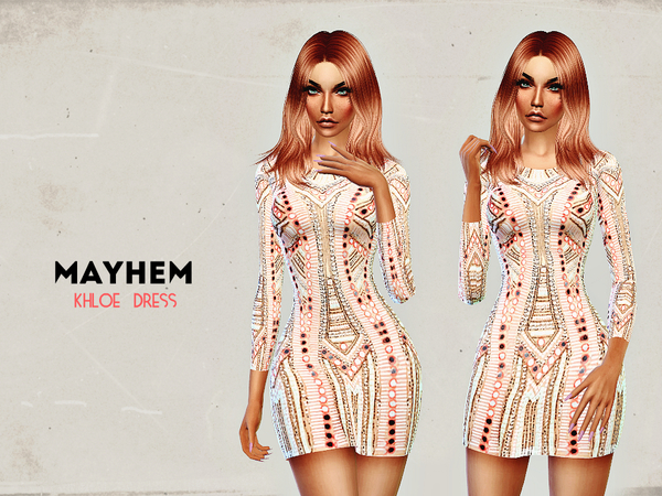 Sims 4 Khloe Dress by NataliMayhem at TSR