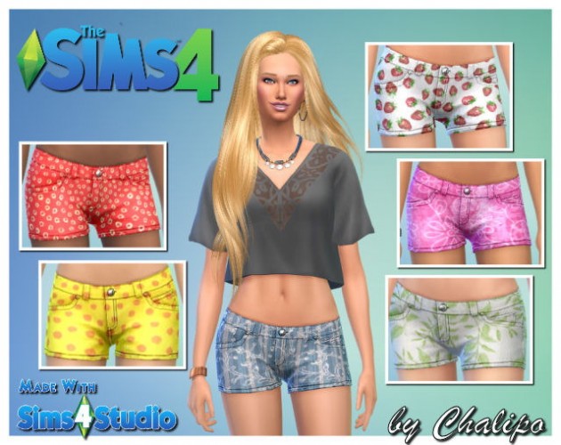 Outfits and shorts by Chalipo at All 4 Sims » Sims 4 Updates