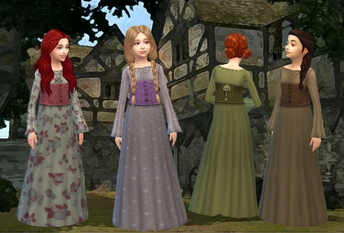 Medieval Dress for Girls at My Stuff » Sims 4 Updates