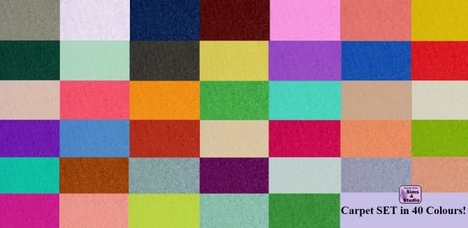 Sims 4 Carpet Set in 40 Colours by wendy35pearly at Mod The Sims