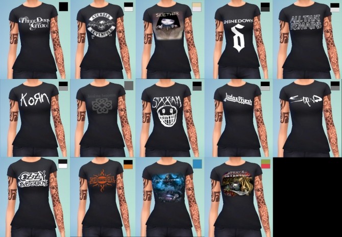 Sims 4 Rock/Metal T Shirts by Kitty25939 at Mod The Sims