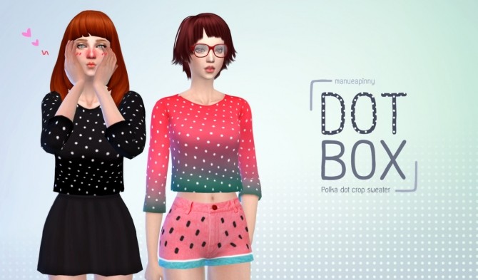 Sims 4 Polka dot crop sweater at manuea Pinny