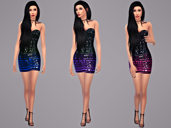 Sims 4 Caris Dress by tangerinesimblr at TSR
