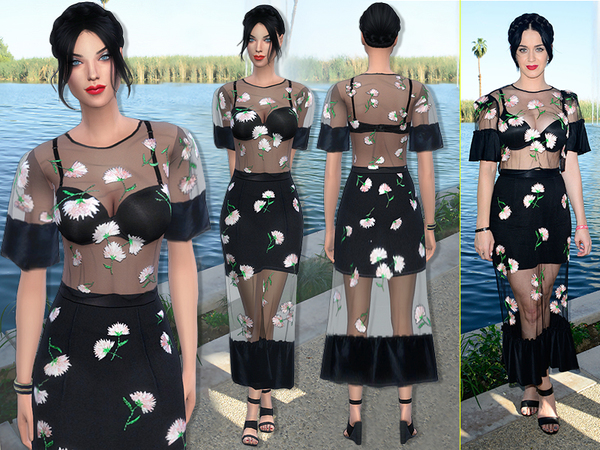 Sims 4 Katy Perry dress by sims2fanbg at TSR