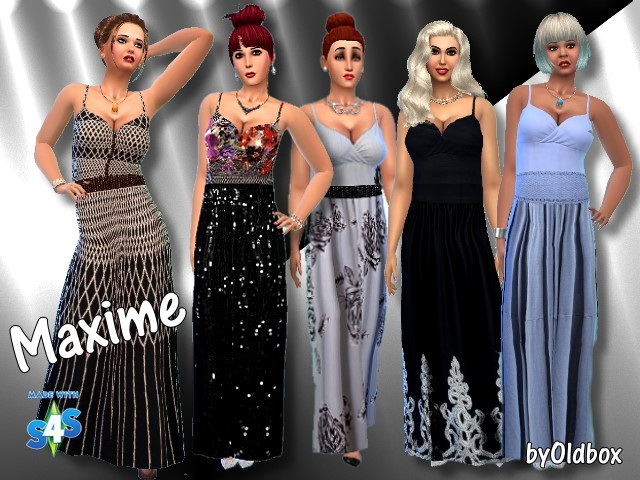 Sims 4 Maxime dress by Oldbox at All 4 Sims