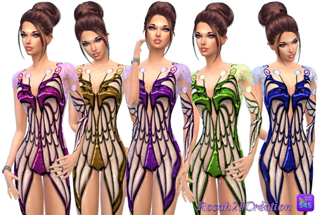 Sims 4 Wings of the butterfly outfit at Sims Dentelle