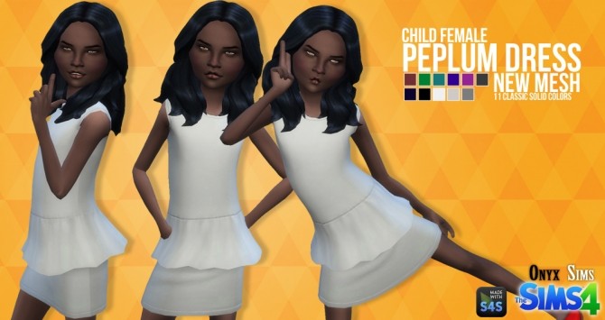 Sims 4 CF Peplum Dress Mesh at Onyx Sims