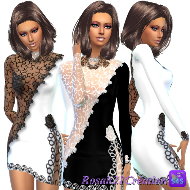 Sims 4 Lace glamour dress at Sims Dentelle