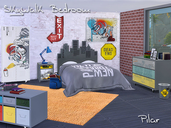 Sims 4 SkyWalk Bedroom by Pilar at TSR
