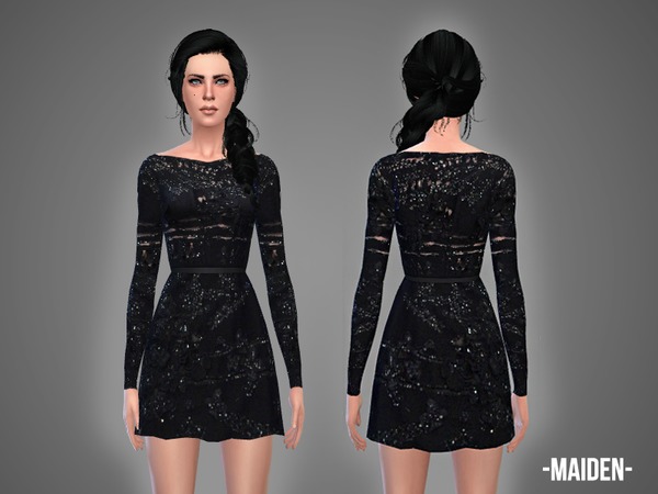 Sims 4 Maiden dress by April at TSR