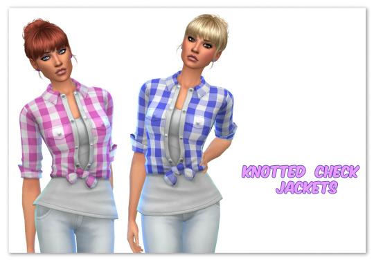 Sims 4 Knotted Checked Jackets at Maimouth Sims4