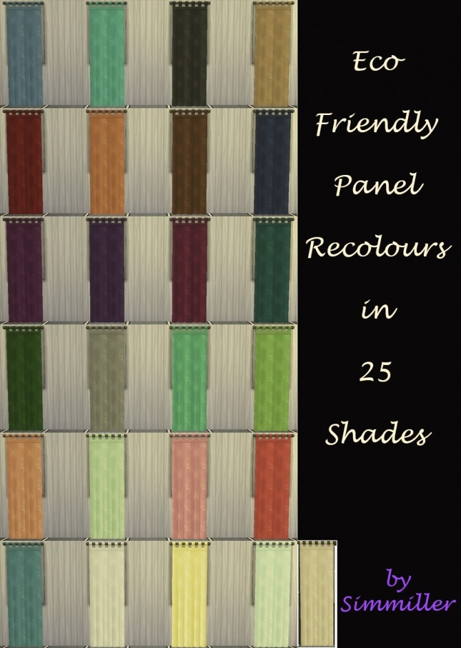 Sims 4 Curtain 25 Eco Friendly Panel Recolours by Simmiller at Mod The Sims