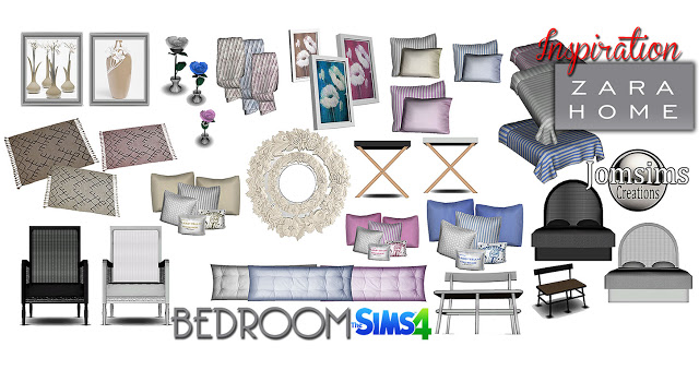Sims 4 Inspiration ZARA HOME bedrooom at Jomsims Creations