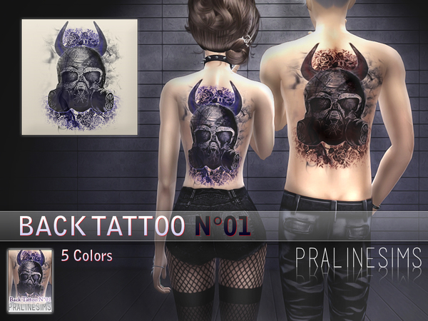 Sims 4 Back Tattoo N01 by Pralinesims at TSR