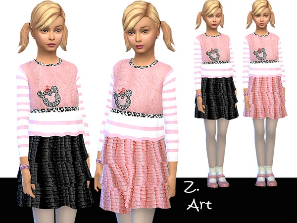 Sims 4 Kitty Cat outfit by Zuckerschnute20 at TSR