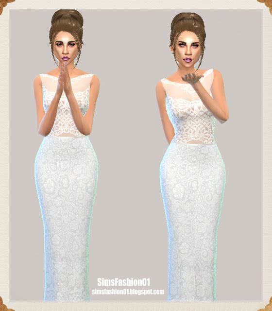 Sims 4 Wedding Dress With Transparency at Sims Fashion01