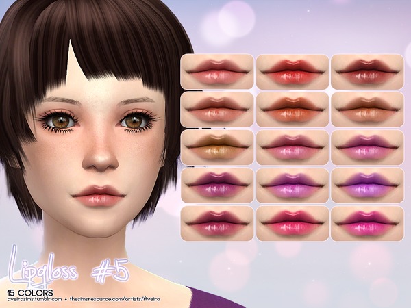 Sims 4 Lipgloss #5 by Aveira at TSR