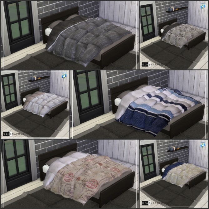 Sims 4 Duvet 01 Blanket by Ronja at Simenapule