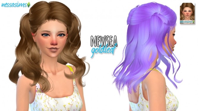 Sims 4 Newsea Goldleaf hair edit at Nessa Sims
