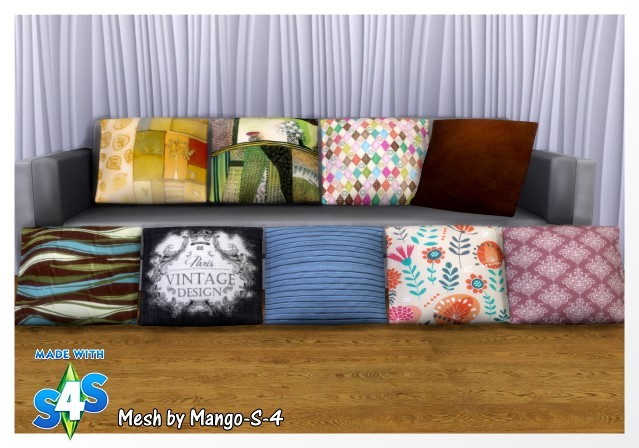 Sims 4 MangoMesh pillows by Oldbox at All 4 Sims